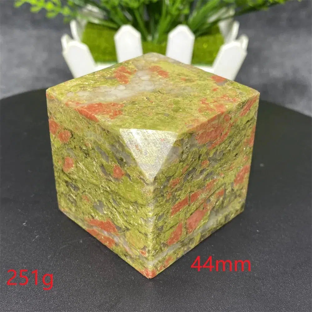 Unakite Crystal Cube