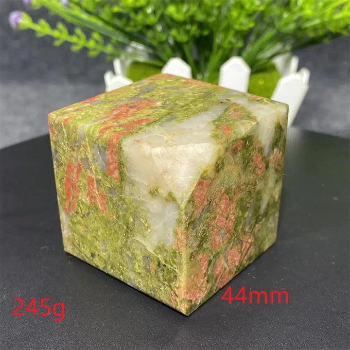 Unakite Crystal Cube