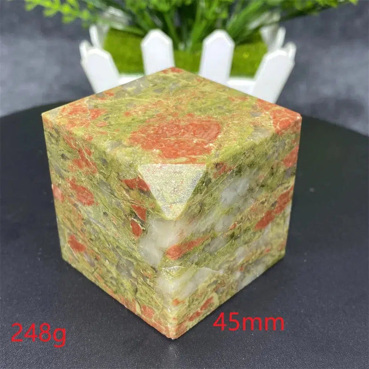 Unakite Crystal Cube