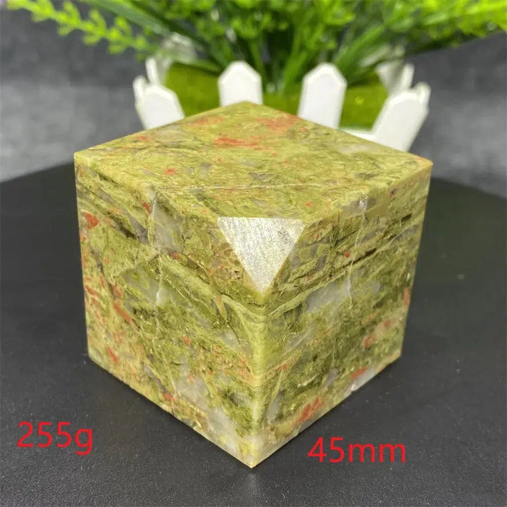 Unakite Crystal Cube