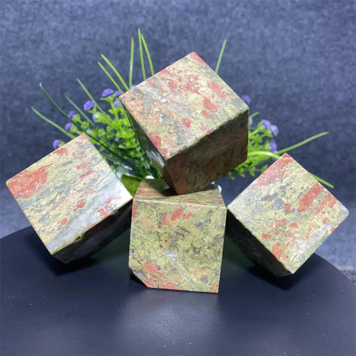 Unakite Crystal Cube