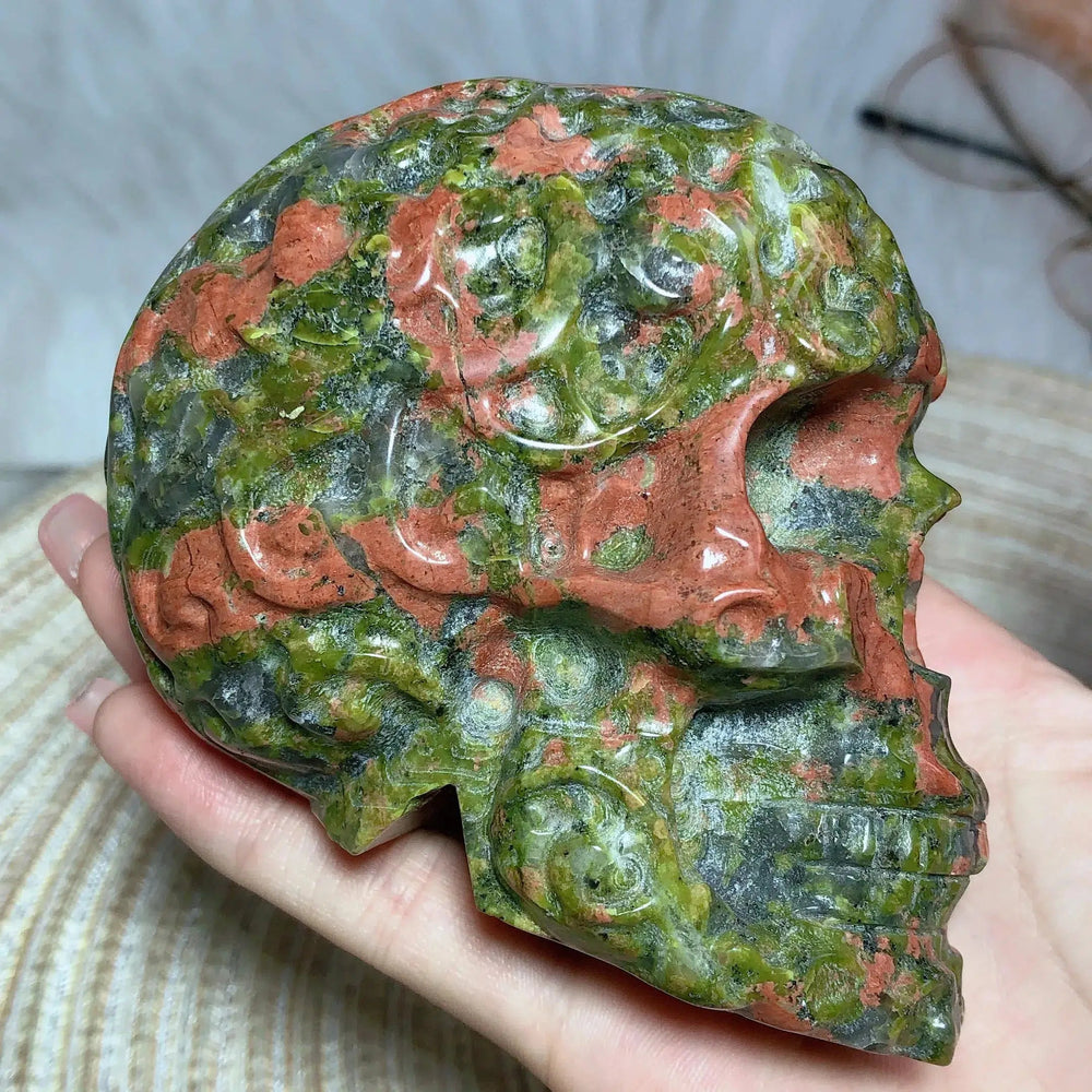 Unakite Crystal Skull