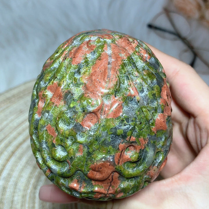 Unakite Crystal Skull