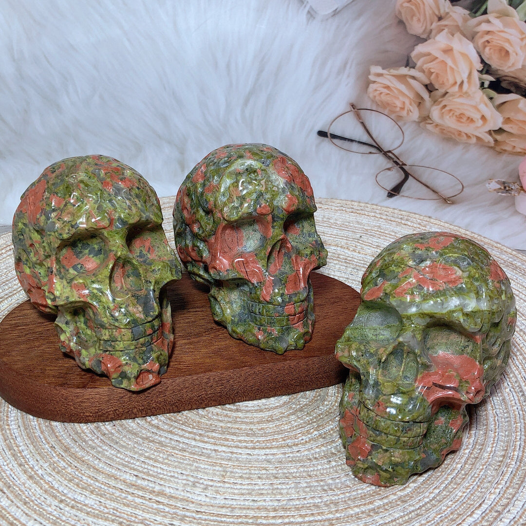 Unakite Crystal Skull