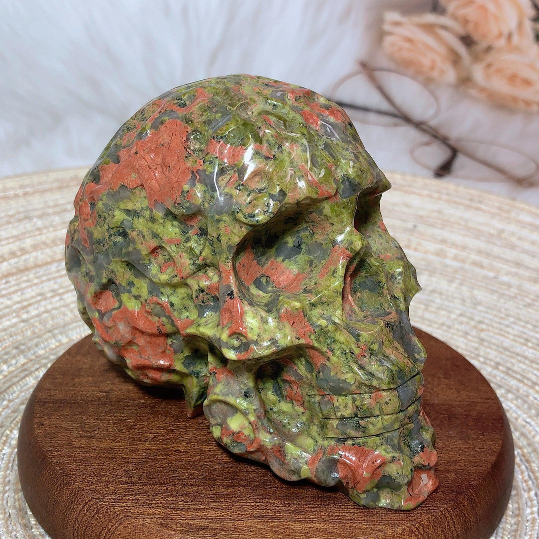 Unakite Crystal Skull