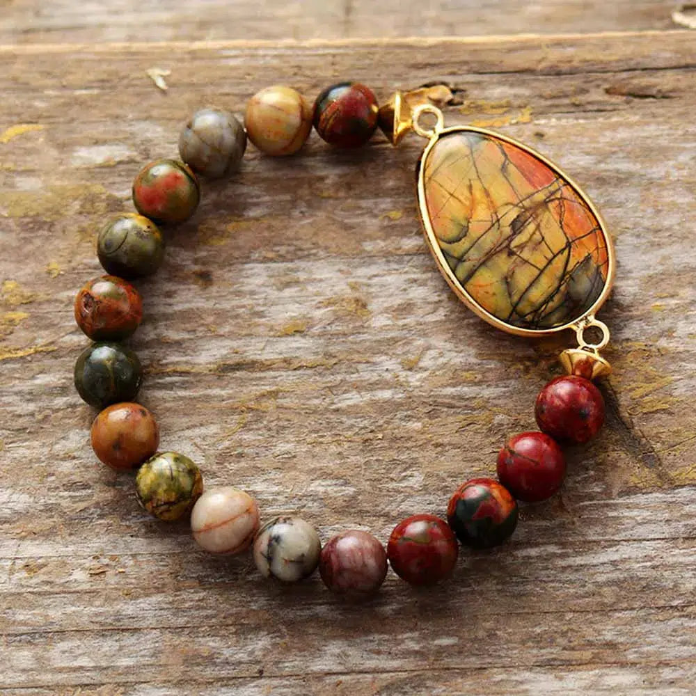 Unique Picasso Jasper Stretch Bracelets