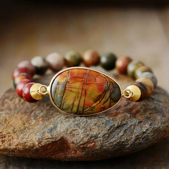 Unique Picasso Jasper Stretch Bracelets