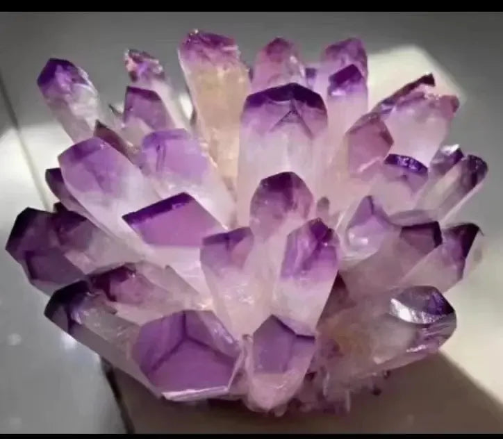 Violet Ghost Quartz Crystal Cluster