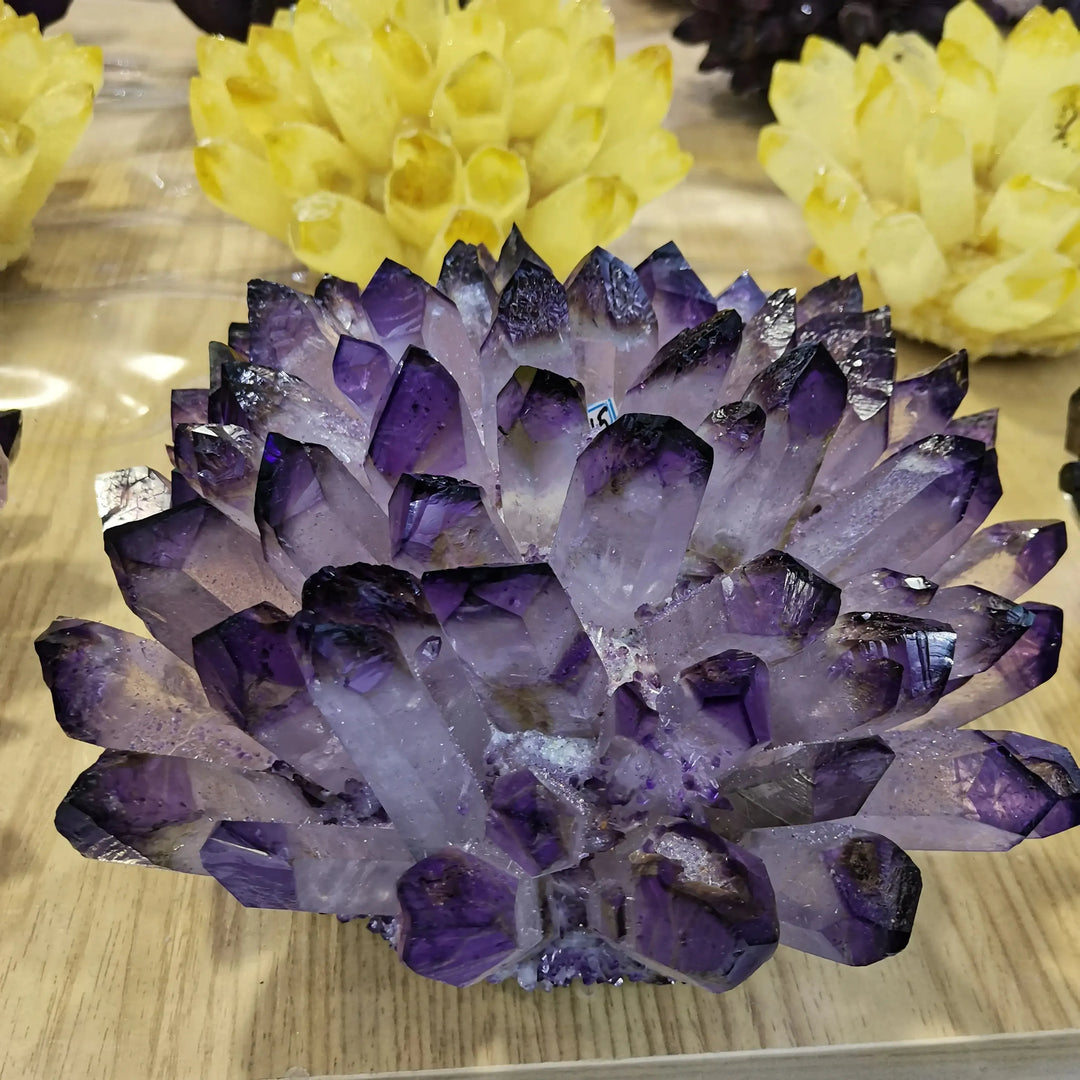 Violet Ghost Quartz Crystal Cluster