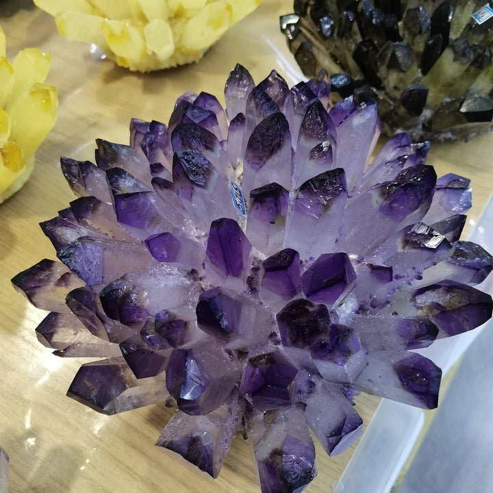 Violet Ghost Quartz Crystal Cluster