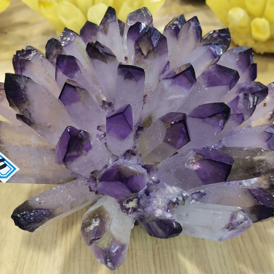 Violet Ghost Quartz Crystal Cluster