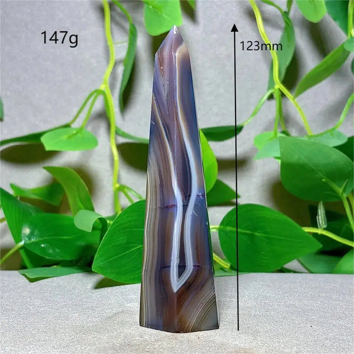 Violet Stripes Agate Tower