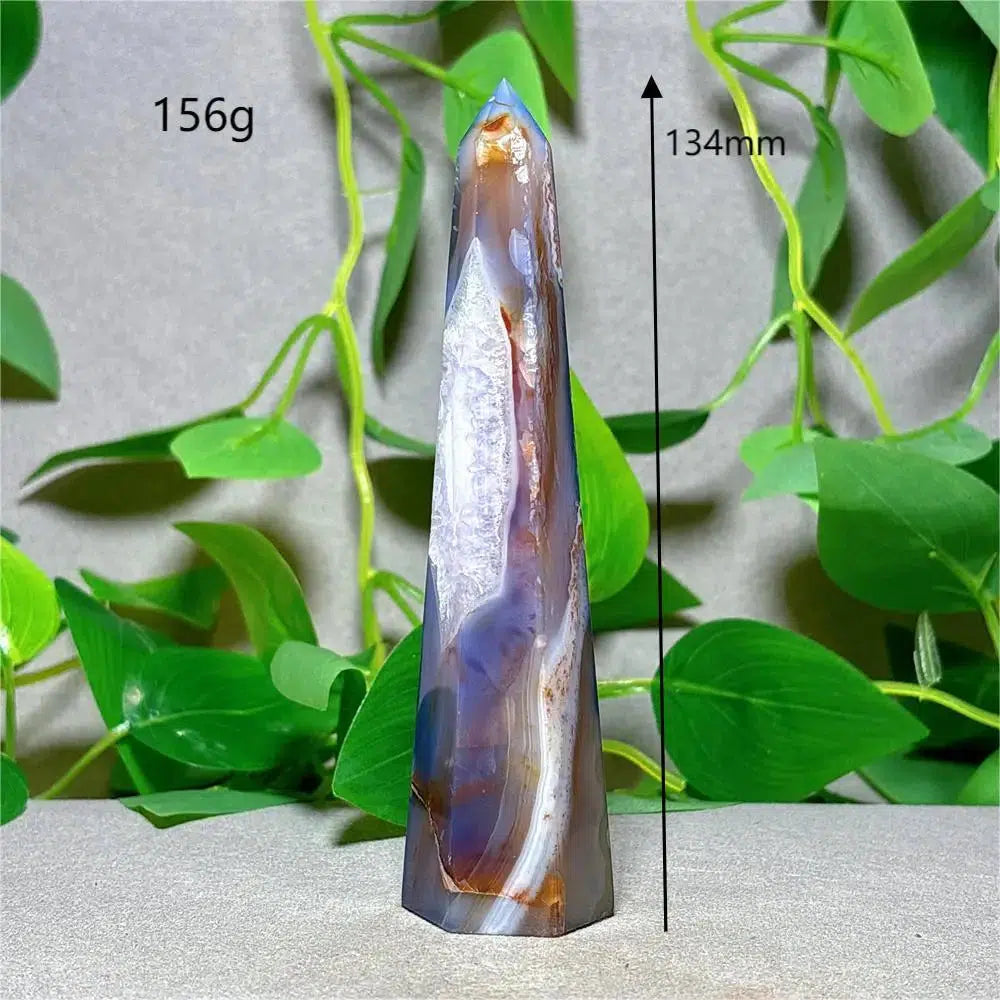 Violet Stripes Agate Tower