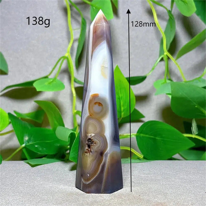 Violet Stripes Agate Tower