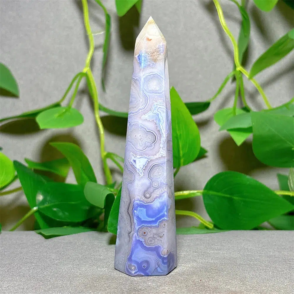 Violet Stripes Agate Tower