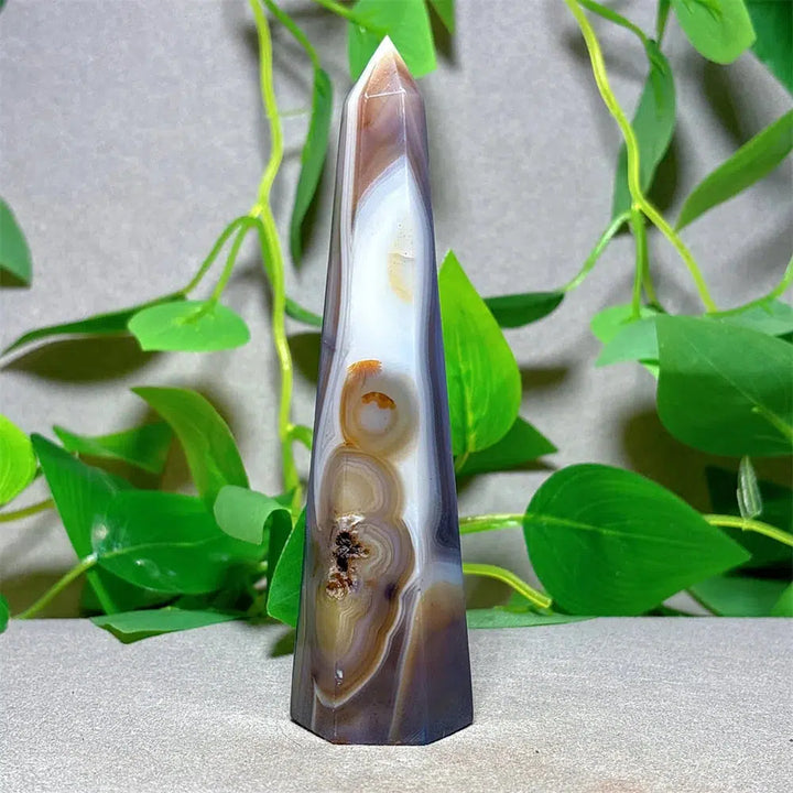 Violet Stripes Agate Tower