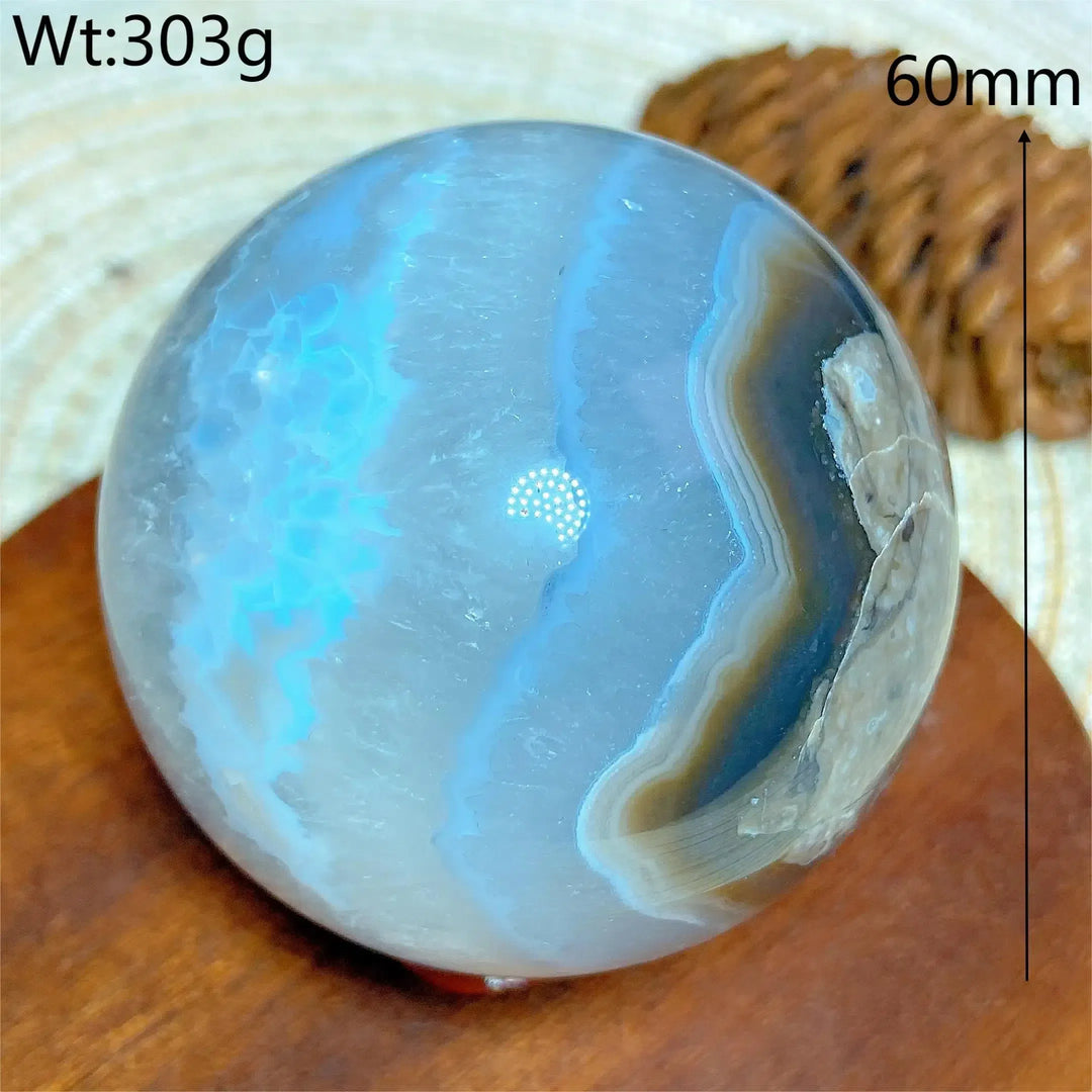 Volcanic Agate Sphere UV Reactive