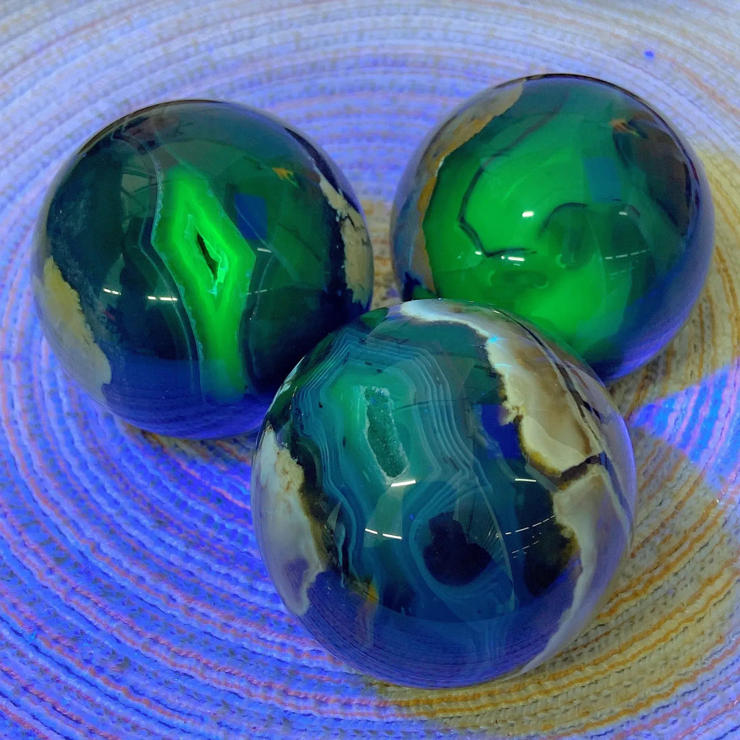 Volcanic Agate Sphere UV Reactive