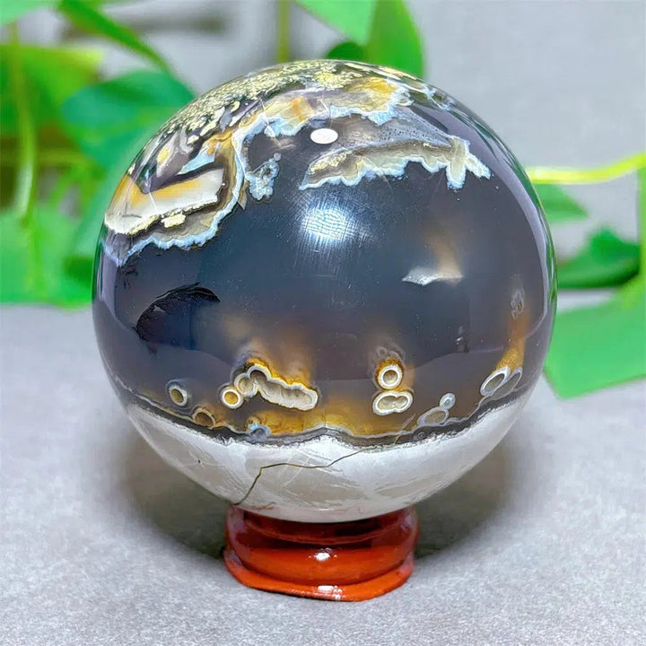 Volcanic Agate Sphere UV Reactive