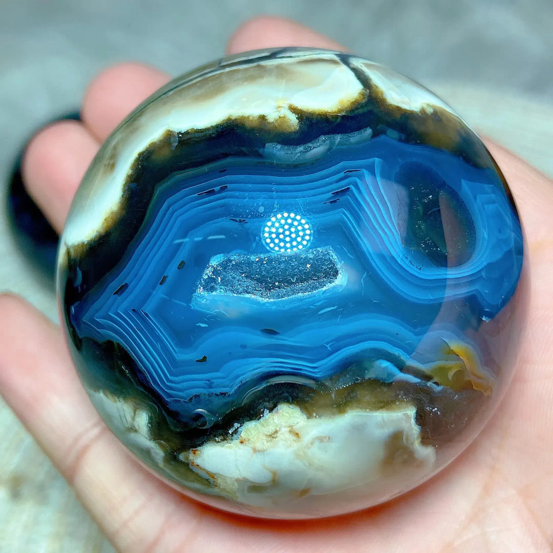 Volcanic Agate Sphere UV Reactive