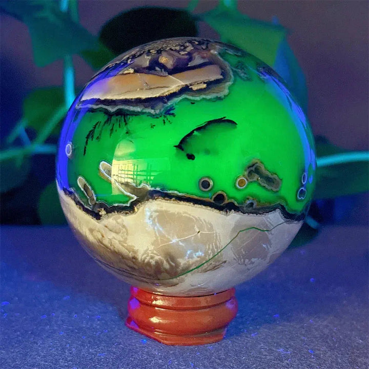 Volcanic Agate Sphere UV Reactive