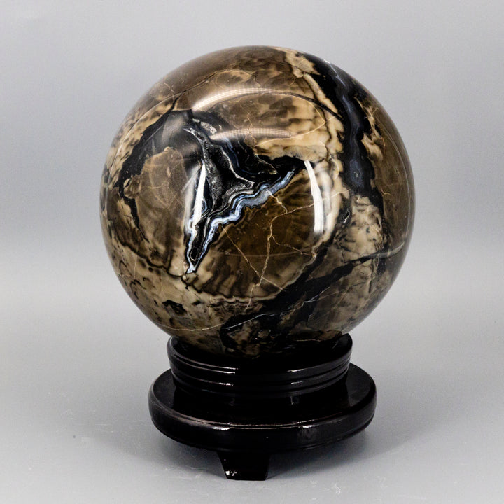 Volcano Agate Sphere HUGE 186mm UV Reactive-Spheres-Crystal Destiny-Volcano Agate-18.4lbs - 7.25" Diameter-Crystal Destiny