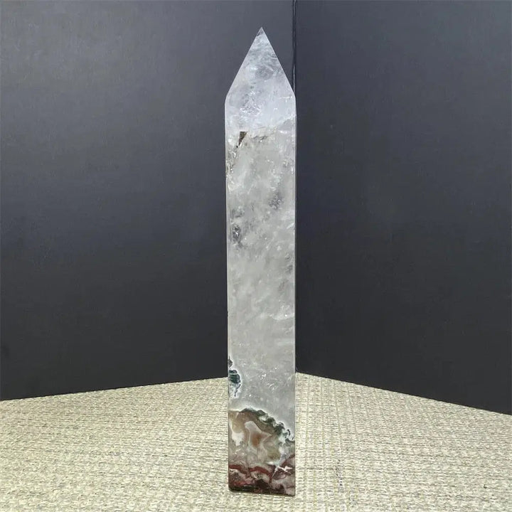 WOW! Clear Quartz On Ocean Jasper Tower