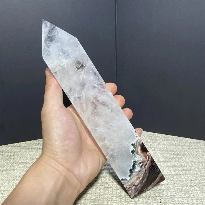 WOW! Clear Quartz On Ocean Jasper Tower