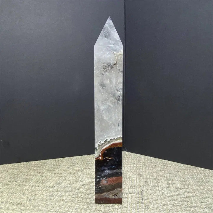 WOW! Clear Quartz On Ocean Jasper Tower