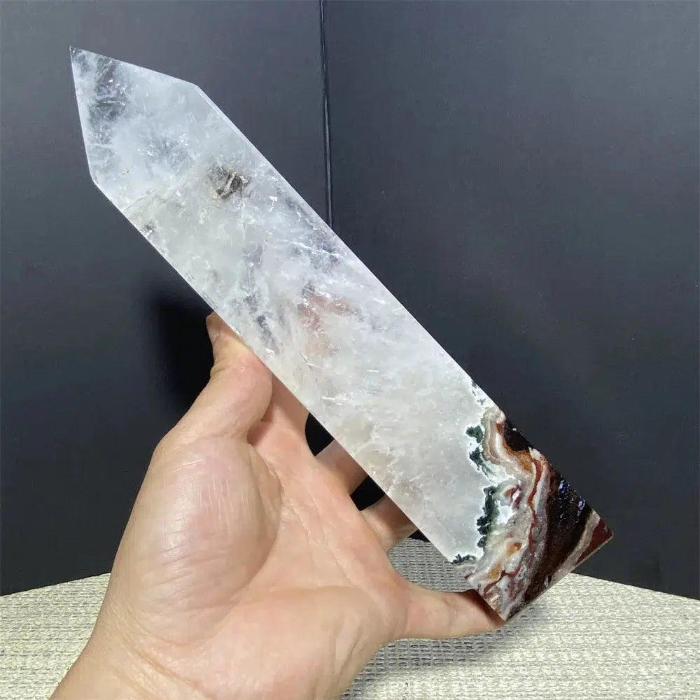 WOW! Clear Quartz On Ocean Jasper Tower