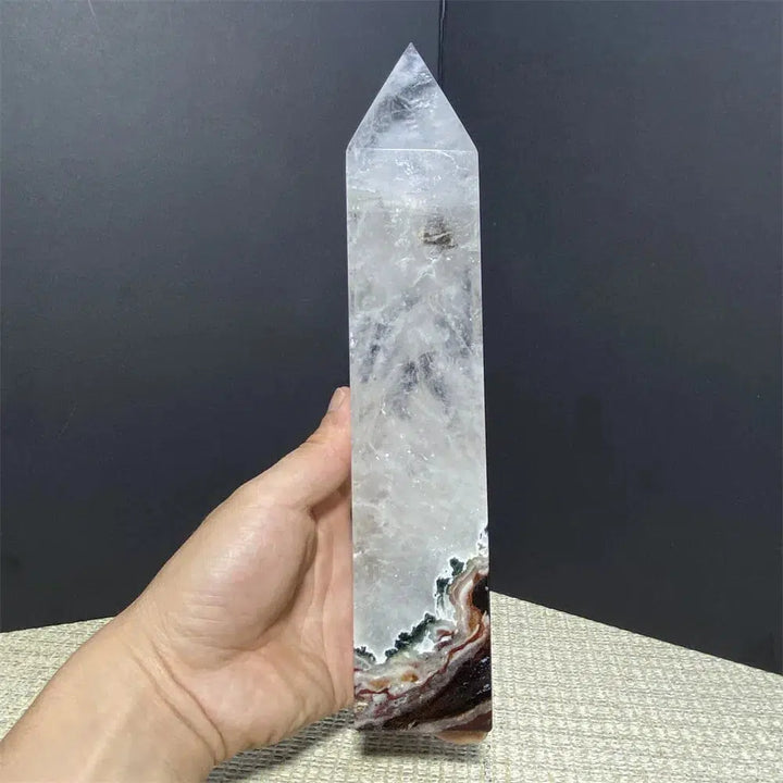 WOW! Clear Quartz On Ocean Jasper Tower