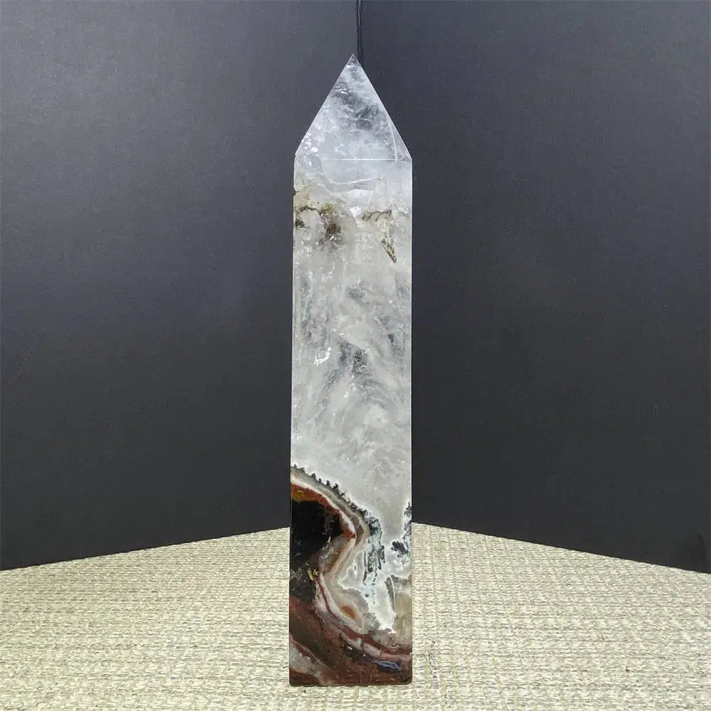 WOW! Clear Quartz On Ocean Jasper Tower