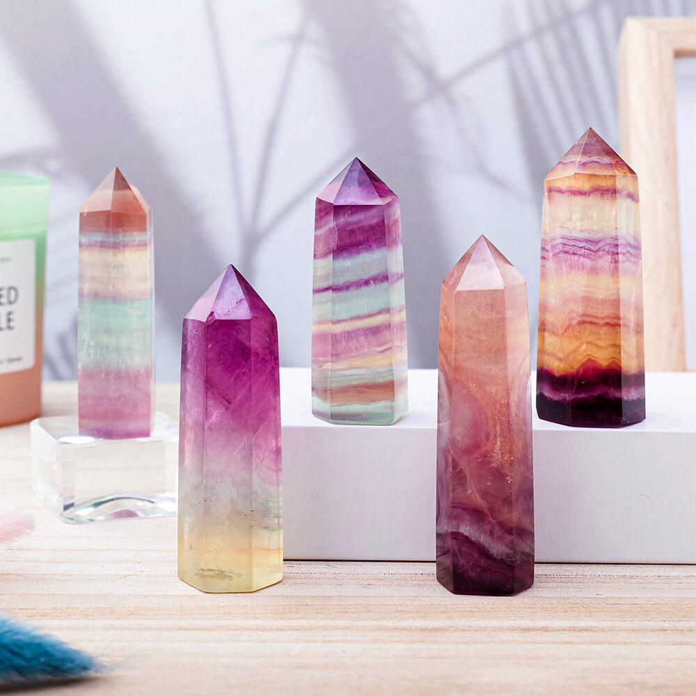 Watermelon Fluorite Crystal Tower