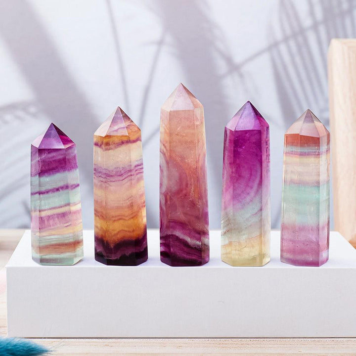 Watermelon Fluorite Crystal Tower