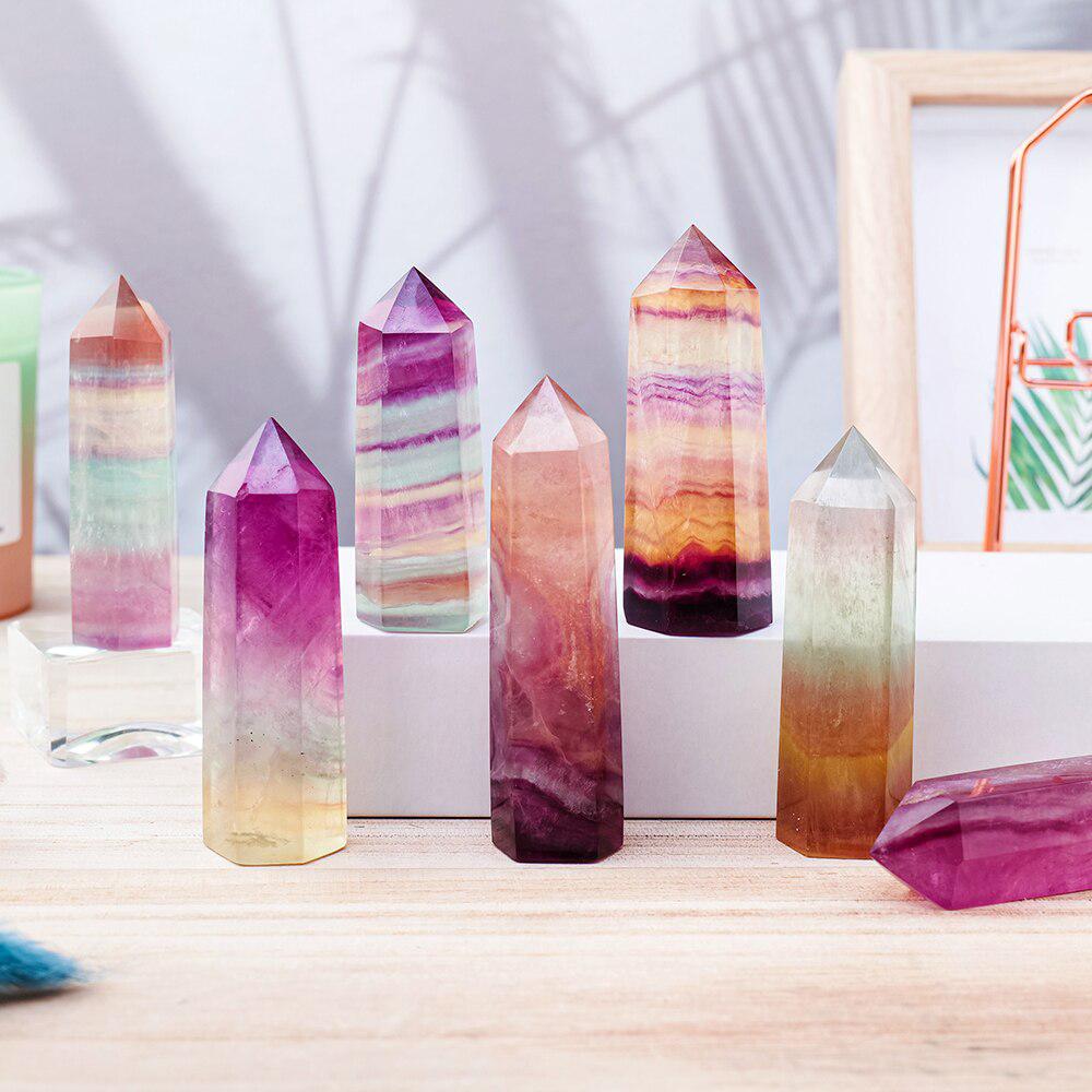 Watermelon Fluorite Crystal Tower