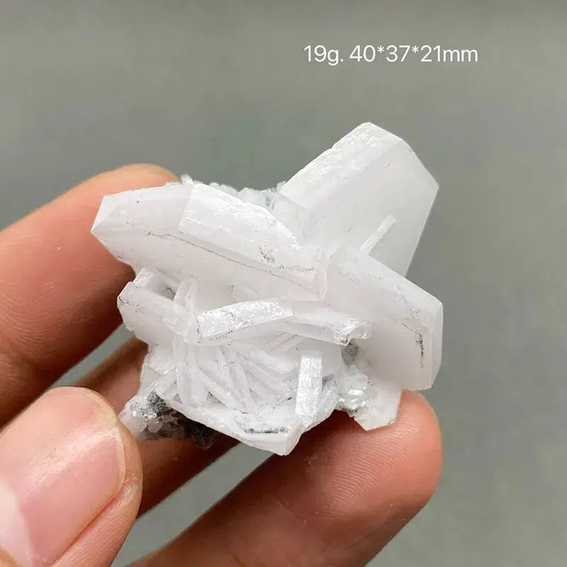 White Flake Calcite Cluster UV Reactive