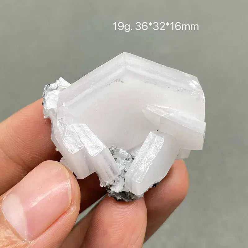 White Flake Calcite Cluster UV Reactive