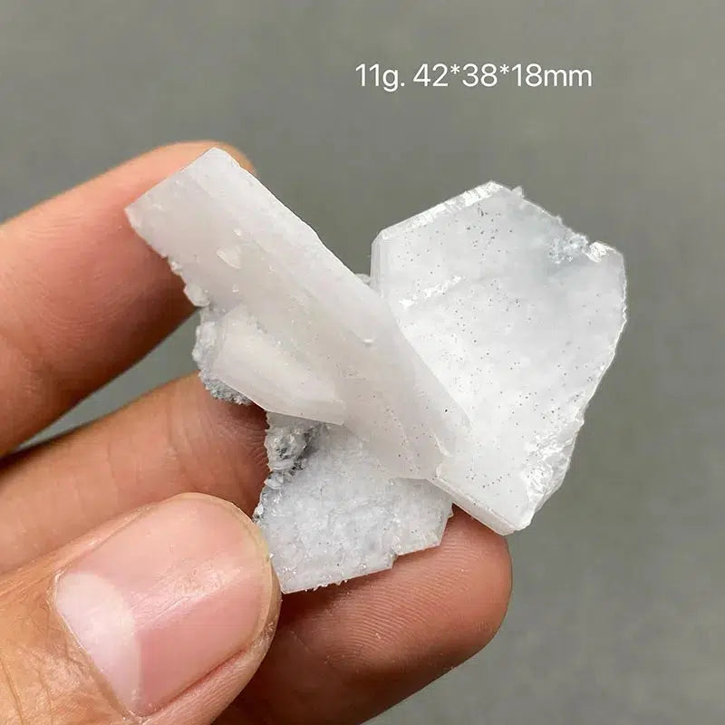 White Flake Calcite Cluster UV Reactive