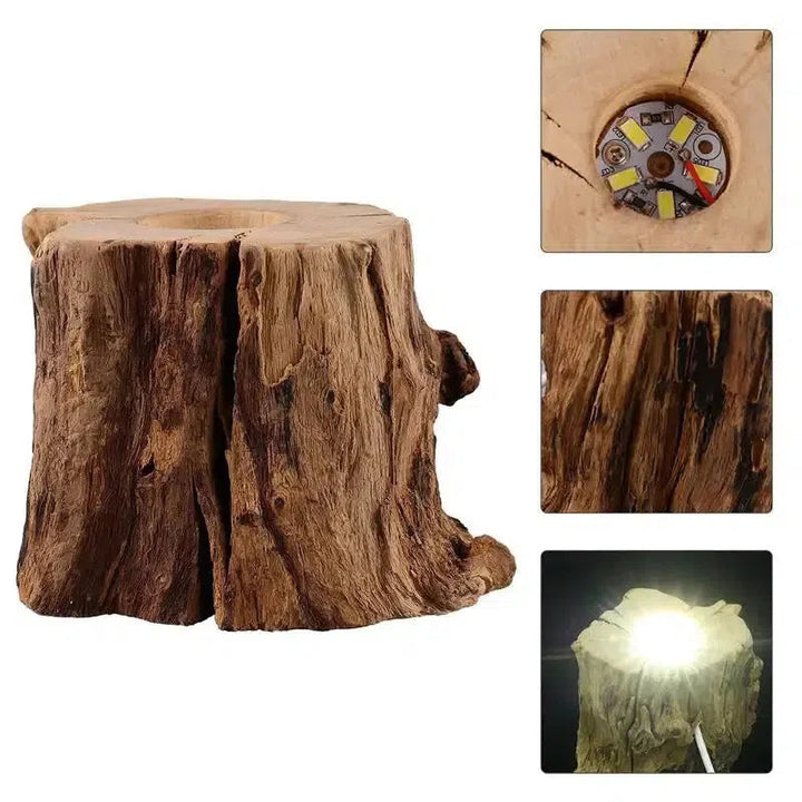 Wood USB LED Light Sphere Stand