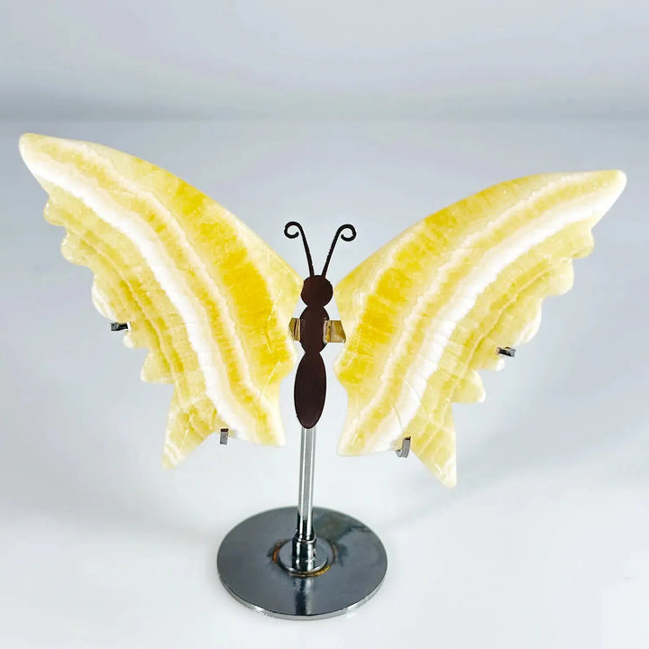 Yellow Calcite Crystal Butterfly Wings