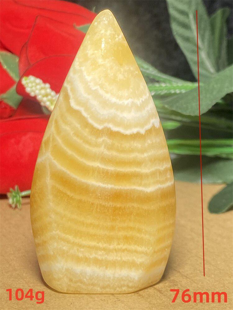 Yellow Calcite Crystal Freeform Torch