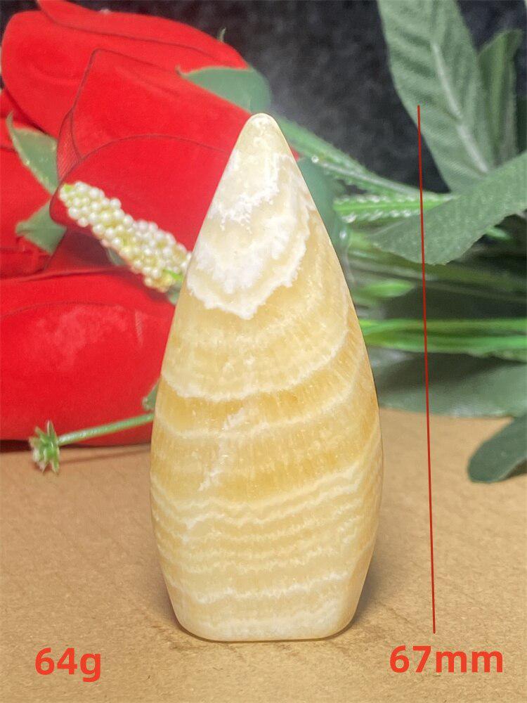 Yellow Calcite Crystal Freeform Torch