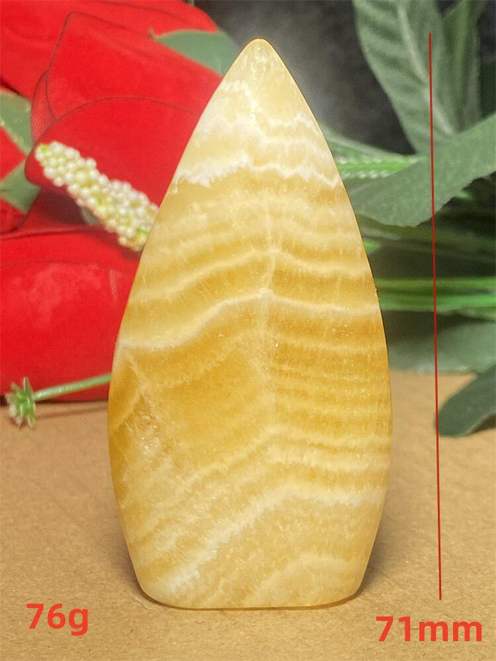 Yellow Calcite Crystal Freeform Torch