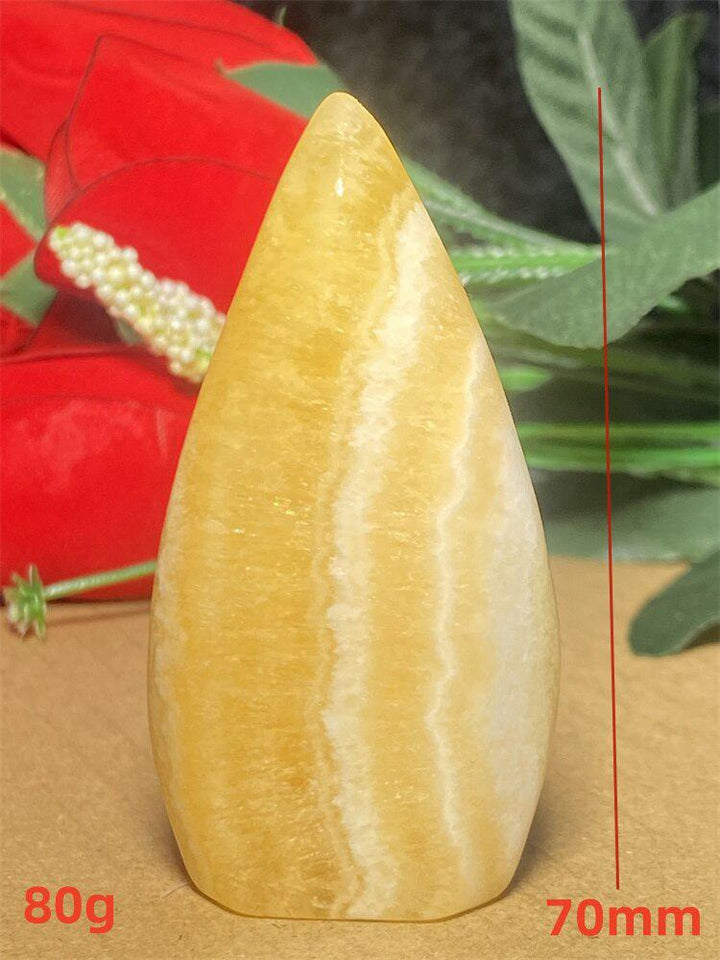 Yellow Calcite Crystal Freeform Torch