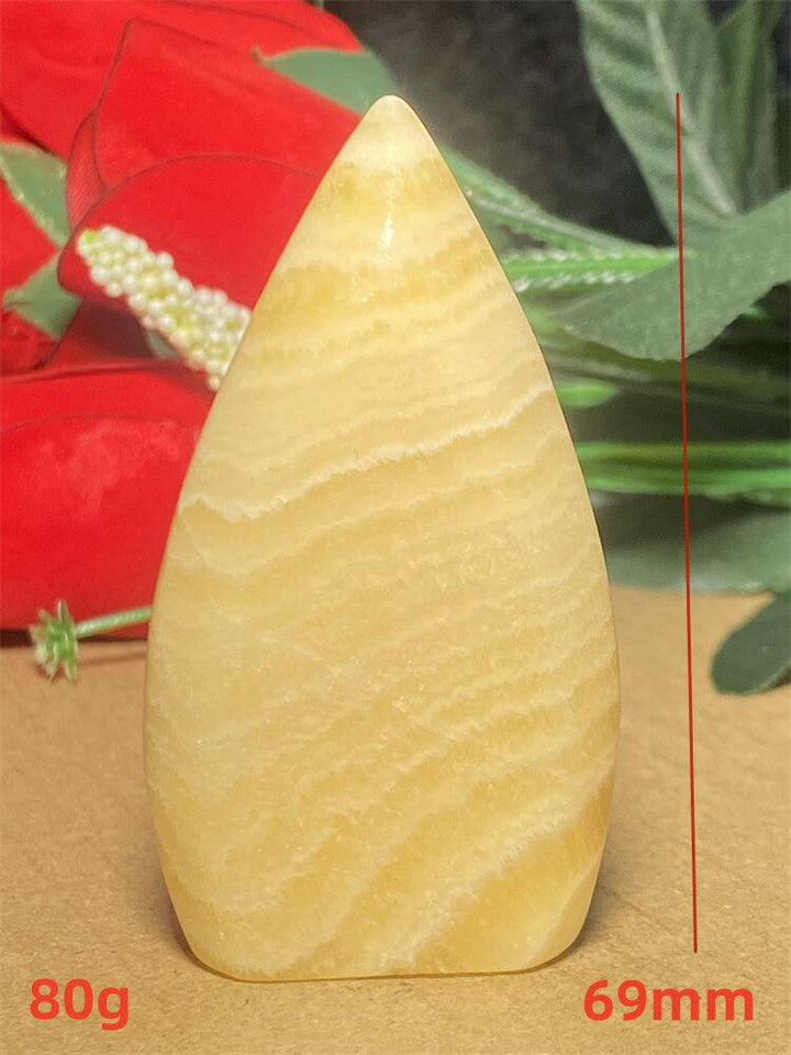 Yellow Calcite Crystal Freeform Torch