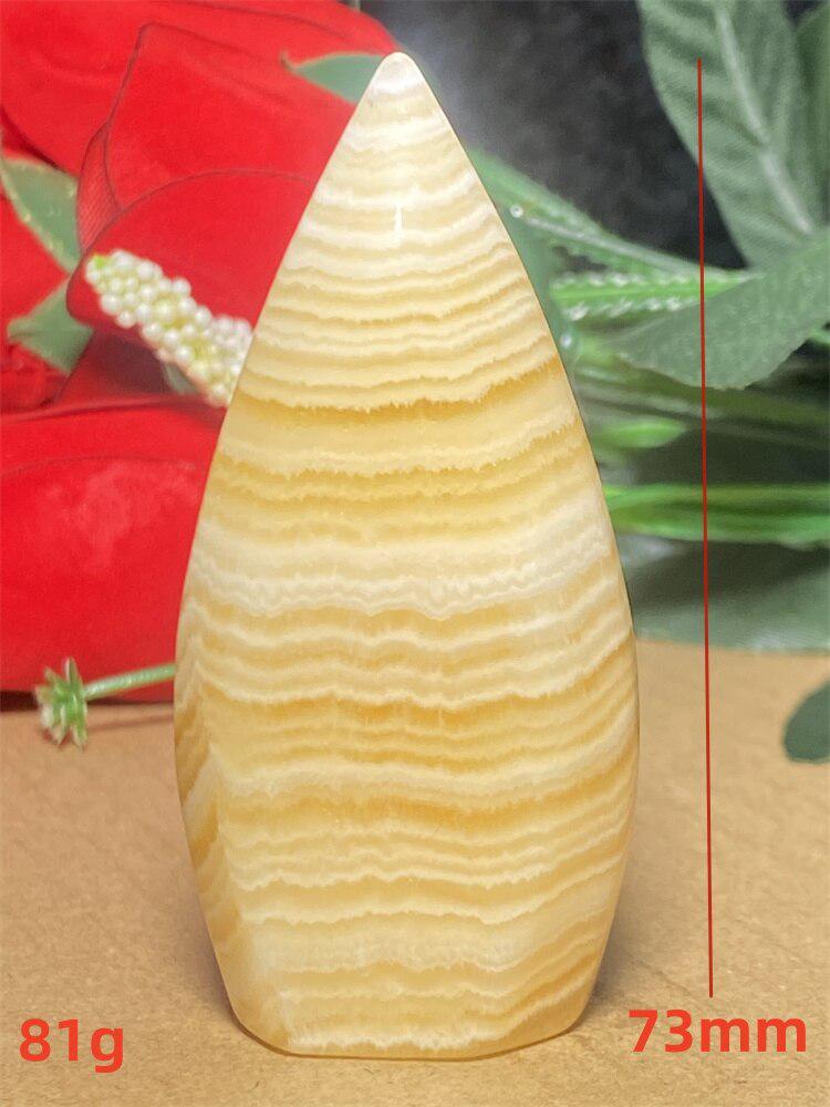 Yellow Calcite Crystal Freeform Torch