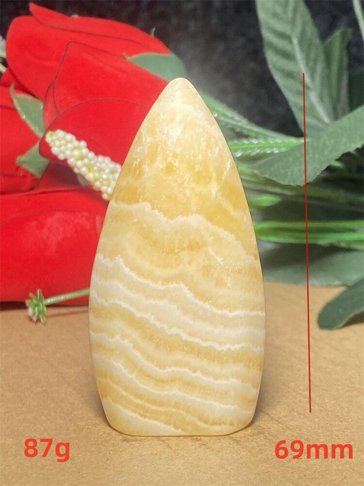 Yellow Calcite Crystal Freeform Torch