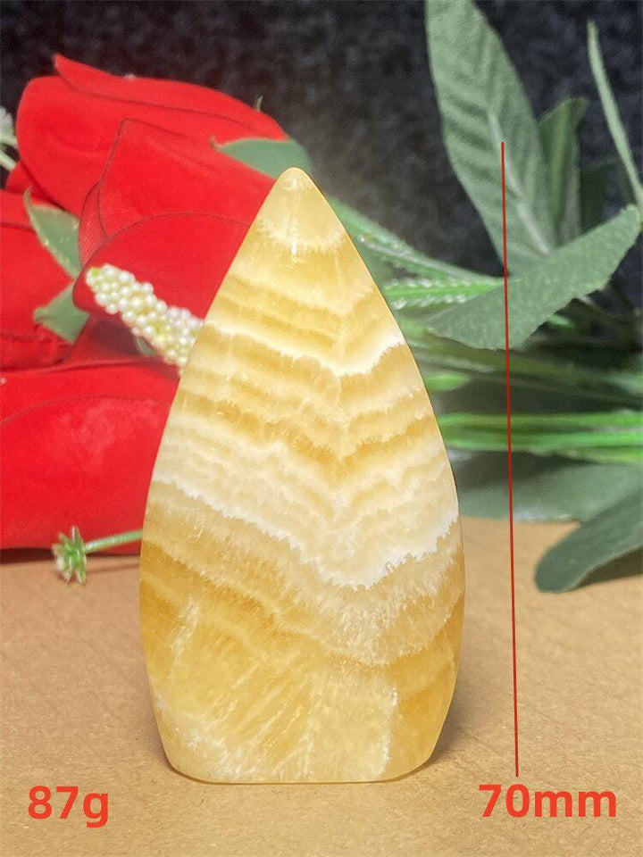 Yellow Calcite Crystal Freeform Torch