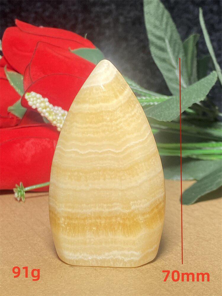 Yellow Calcite Crystal Freeform Torch