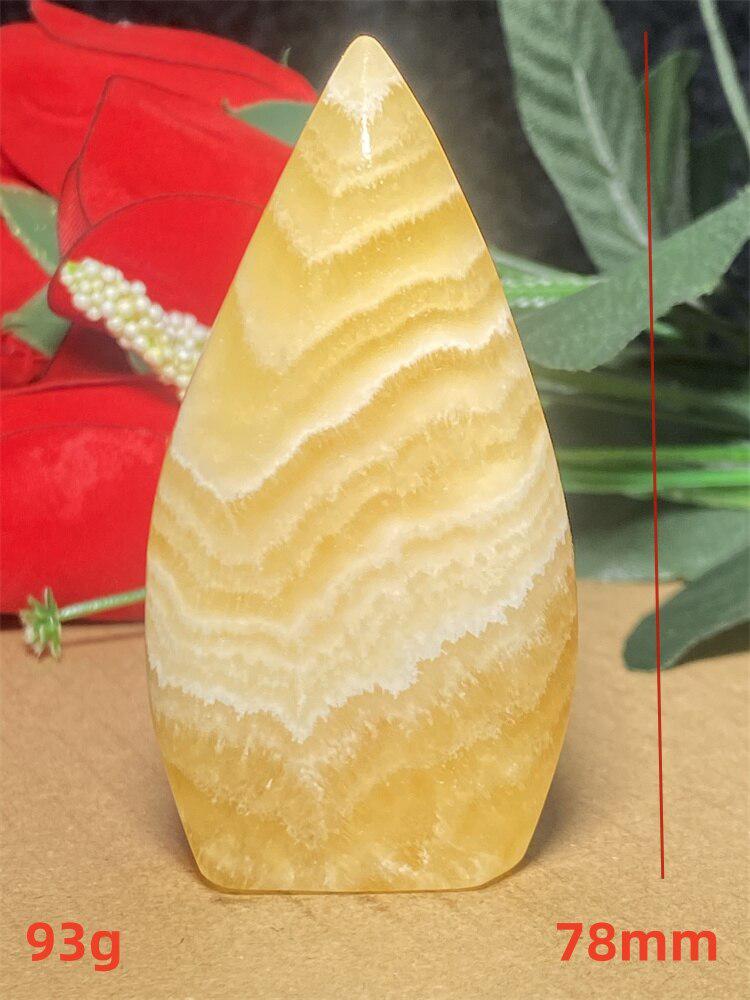 Yellow Calcite Crystal Freeform Torch